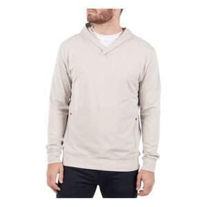 Sunice Adam Performance Pullover Hoodie Taupe Melange Knit Long Sleeve BRANDED